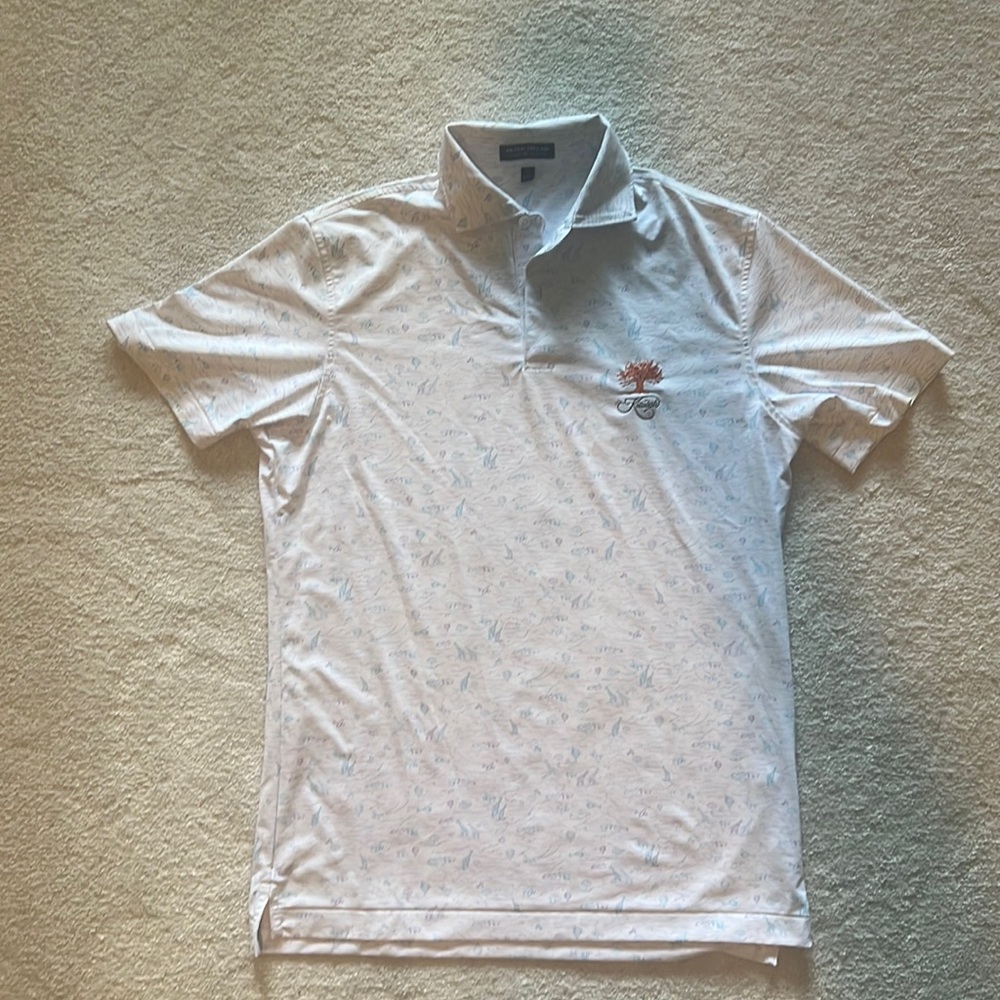 Peter Millar Mens Shirt Small Crown Crafted Giraffe Safari Print Kiawah Golf